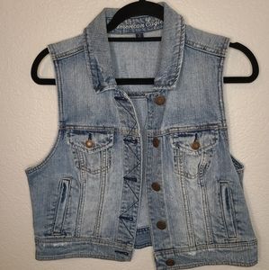 American Eagle Woman's Jean Vest Large